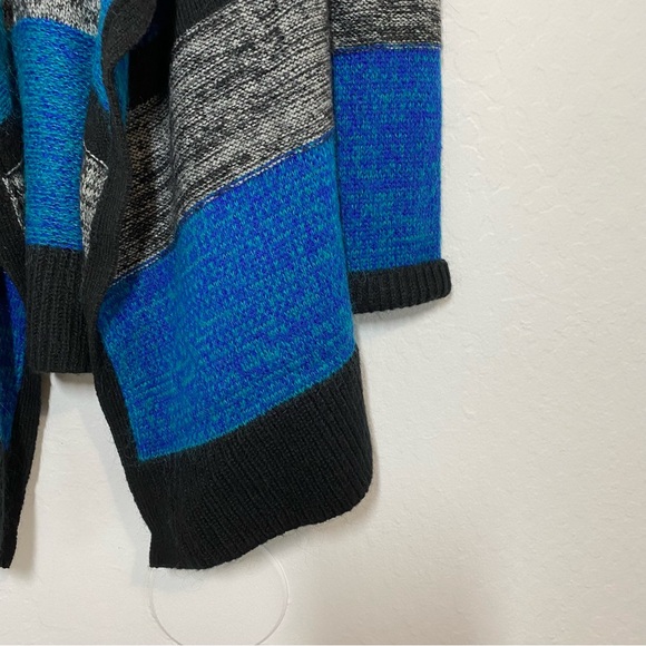 Moda International Women’s S Blue Black Mohair Wool Blend Open Front Cardigan - Picture 6 of 9